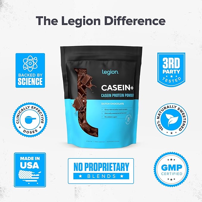 LEGION Casein+ Casein Protein Powder (Dutch Chocolate) (30 servings)