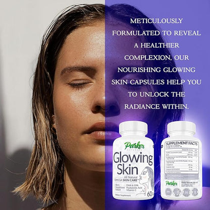 Glowing Skin Supplement 3 Fish CoQ10, Vitamin 60 Caps