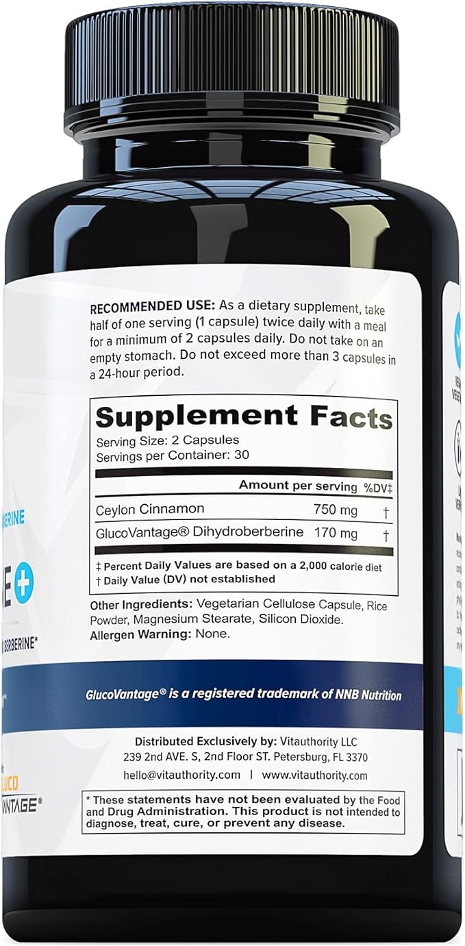 Berberine with Ceylon Cinnamon Supplements 30 Servings