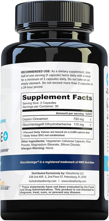 Berberine with Ceylon Cinnamon Supplements 30 Servings