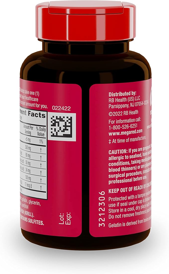 MegaRed Omega-3 Krill Oil 350mg Softgels, (60 Count Omega-3 Fatty