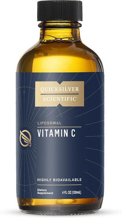 Quicksilver Scientific Liposomal Vitamin C - 1000mg Buffered Liquid Vitamin C Supplement - Immune + Antioxidant Support - Liposomes for Superior Absorption - Vegan + Non-GMO (4oz / 120ml)