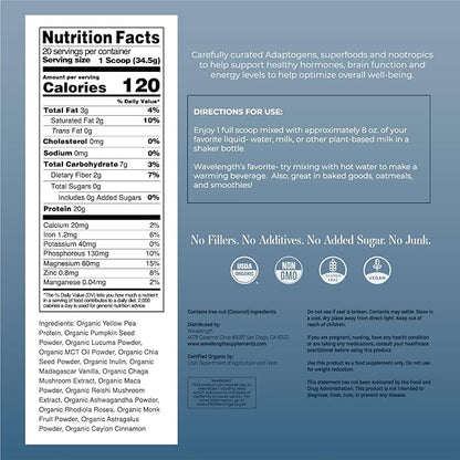 VANILLA Organic Plant-Based Superfood Protein Powder! 24.36