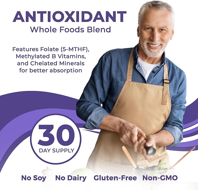 Whole Food Multivitamin for Men (120 B6, C, D3, E