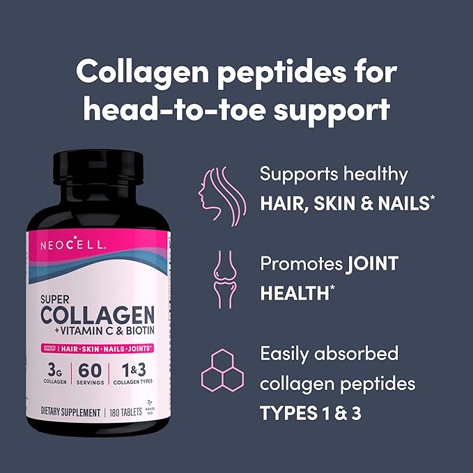 NeoCell Super Collagen With Vitamin C 180 Count, 1 Bottle