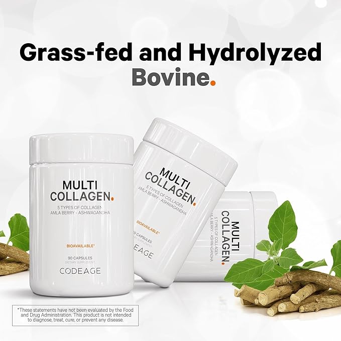 Codeage Multi Collagen Peptides Protein Capsules, 5 Collagen 90 Count