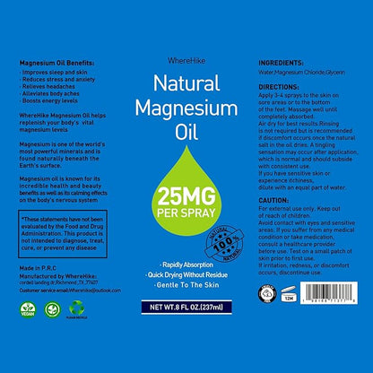 Pure Magnesium Oil Spray for Feet,Ideal Gift for Sleep & Muscle Relaxation,Better Sleep,Rapid Absorption,Quick Drying Without Residue-Unflavored