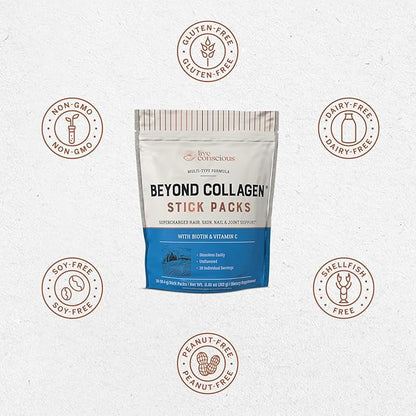 Live Conscious Beyond Collagen Peptides Powder (30 Pack)