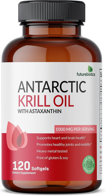 Futurebiotics Antarctic Krill Oil 1000mg Omega-3s EPA, 120 Softgels (60 Servings)