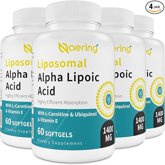 Liposomal Alpha Lipoic Acid 1400mg Softgels, 1000mg, Ubiquinol CoQ10) 100mg 100mg and 10mg,Alpha-Lipoic Acid 240 Softgels
