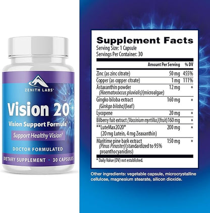 Zenith Labs Vision 20 Clinically Proven 6 Pack