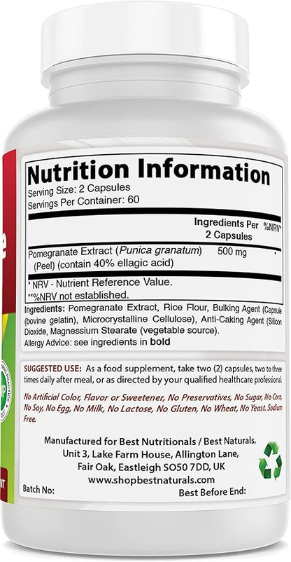 Best Naturals Pomegranate Extract 250 mg 120 Capsules