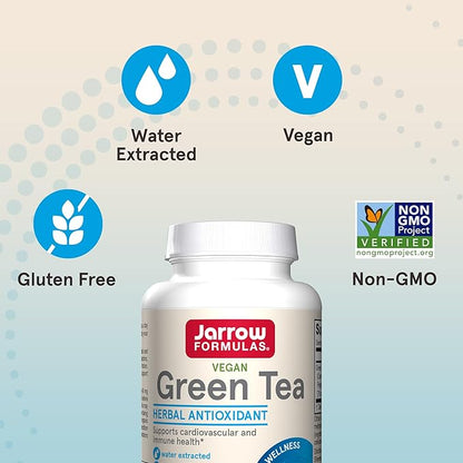 Jarrow Formulas Green Tea Herbal Antioxidant 500 mg, 100 Capsules, 100 Day
