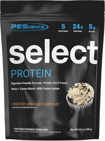 PEScience Select Low Carb Protein Powder, Chocolate Cupcake, 5 Serving, Keto Friendly and Gluten Free