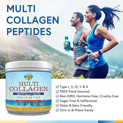 Terranics Multi Collagen Peptides Powder, Type 16oz