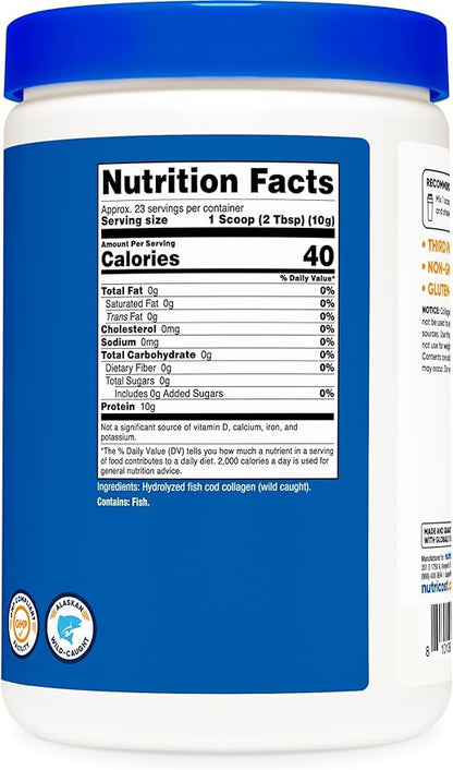 Nutricost Marine Collagen Powder Wild Caught (8 oz) 23 Servings, 10 G