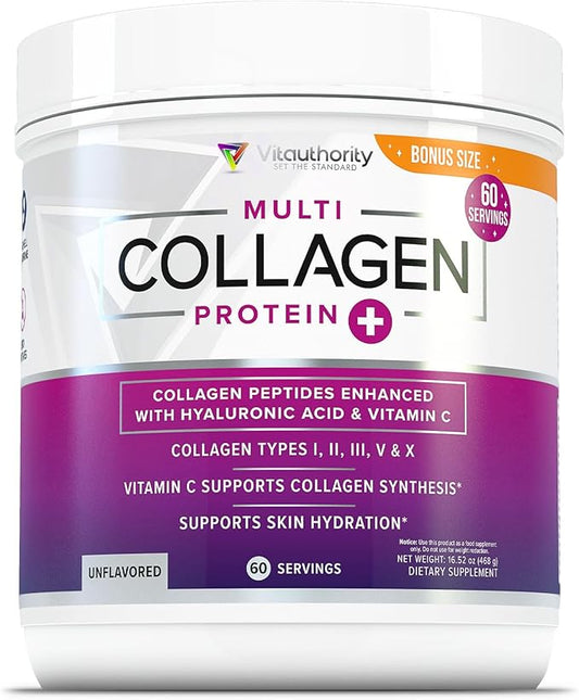 Multi Collagen Peptides Plus Hyaluronic Acid 60 Servings