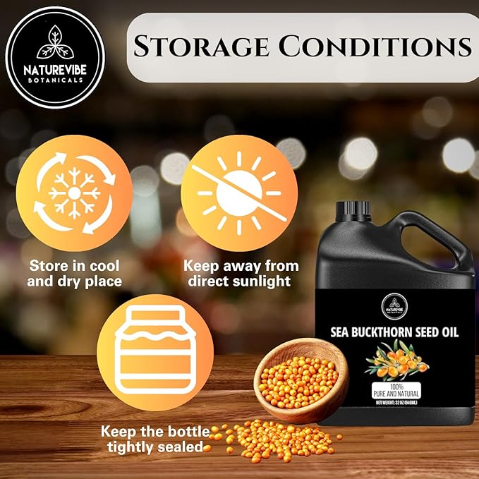 Naturevibe Botanicals Sea Buckthorn Oil 32 Ounces 100% Pure