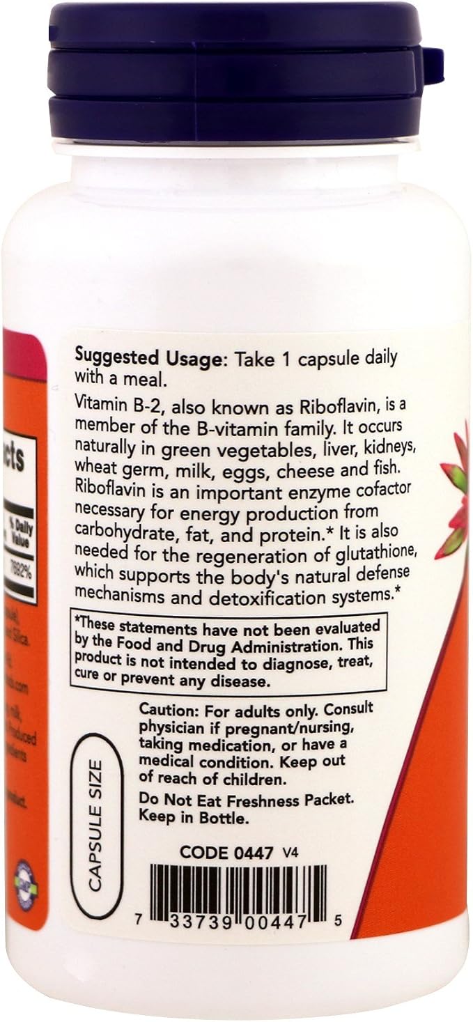 NOW Foods Now Foods, (2 Pack) B-2, 100 100 mg, 100 Capsules