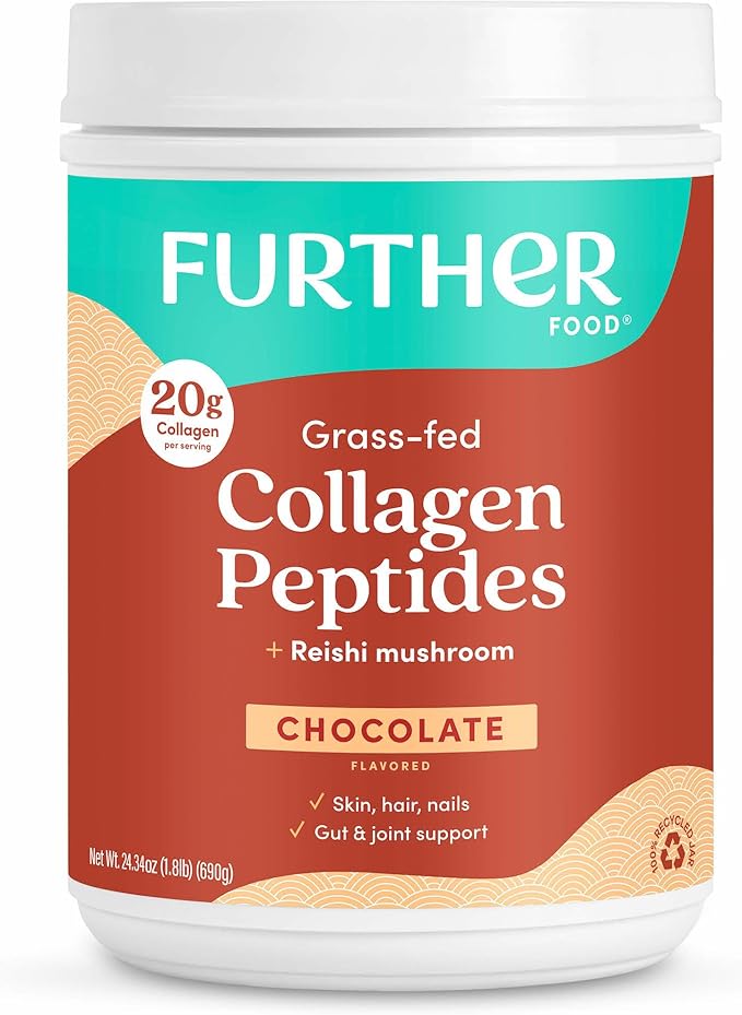 Further Food Chocolate Collagen Peptides Powder, 1 & 3 Protein, 24.34 oz