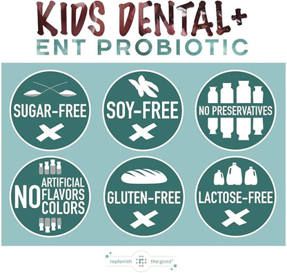 Children's Probiotics, 60 Cherry-Pomegranate Chewables - Easy to Swallow, Helps Digestive & Immune Support, Oral Probiotics for Healthy Teeth and Gums, Bad Breath & ENT Support