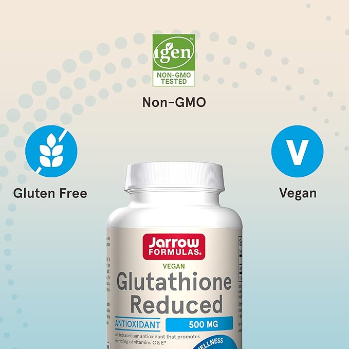 Jarrow Formulas Glutathione Reduced 500 mg- 120 Veggie 12 Packs
