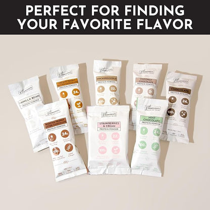 JUST Ingredients Variety Pack Protein Powder | 12 Servings | 100% Grass-Fed Whey | Non-GMO, Gluten-Free, No Artificial Flavors
