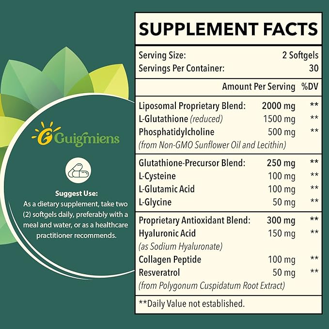 Liposomal Glutathione 2000 MG, 10x Better 120 Count
