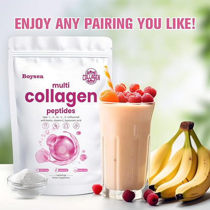 Boysea.Multi-Collagen Peptides Powder 2LB