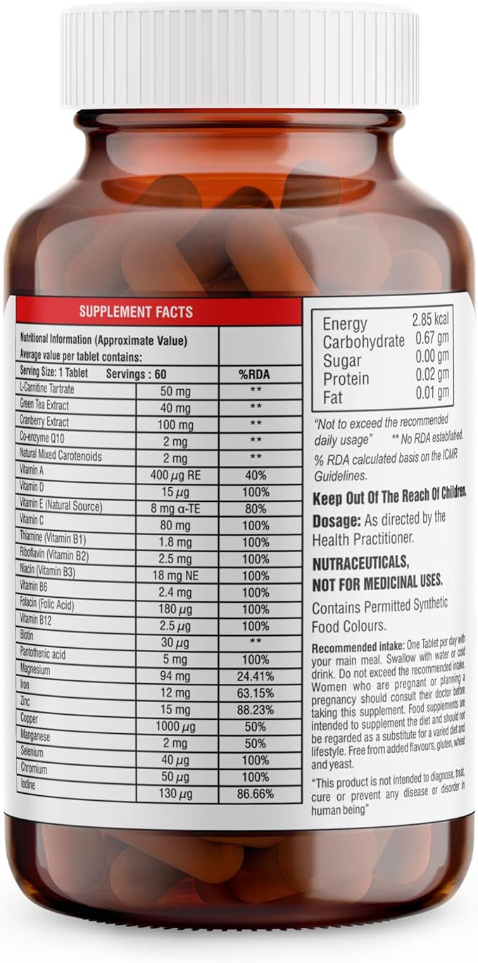 Teenbest Multivitamin & Minerals Supplement Q10, 60 60 Tablets