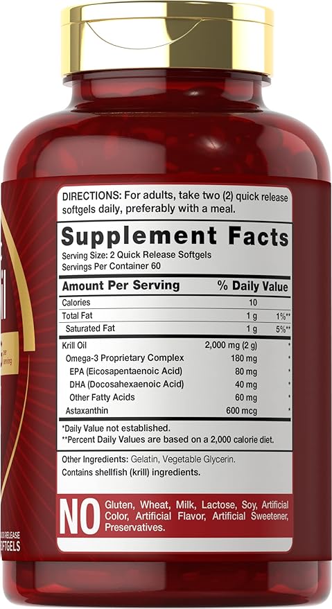 Carlyle Antarctic Krill Oil 2000 mg 120 Softgels Omega-3 EPA,