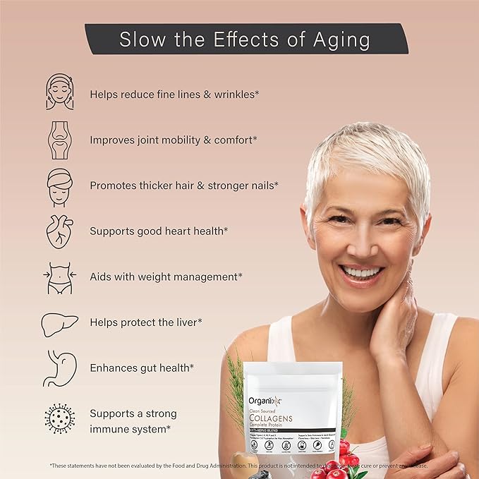 Organixx Clean Sourced Collagen Powder, Hydrolyzed (15 Servings)