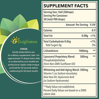 Liposomal Glutathione, Superior Absorption, Liquid Glutathione 4 fl.oz,1500 fl.oz,1500 mg