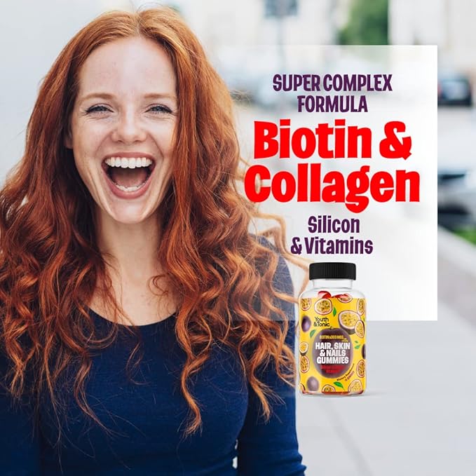 70 Hair Gummies Biotin 6000mcg Collagen 400mcg Vitamin