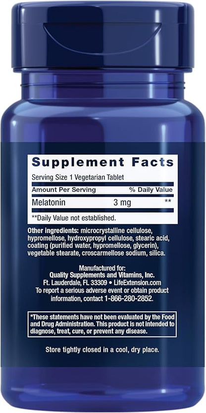 Life Extension Melatonin 6 Hour Timed 3 mg 60 Count