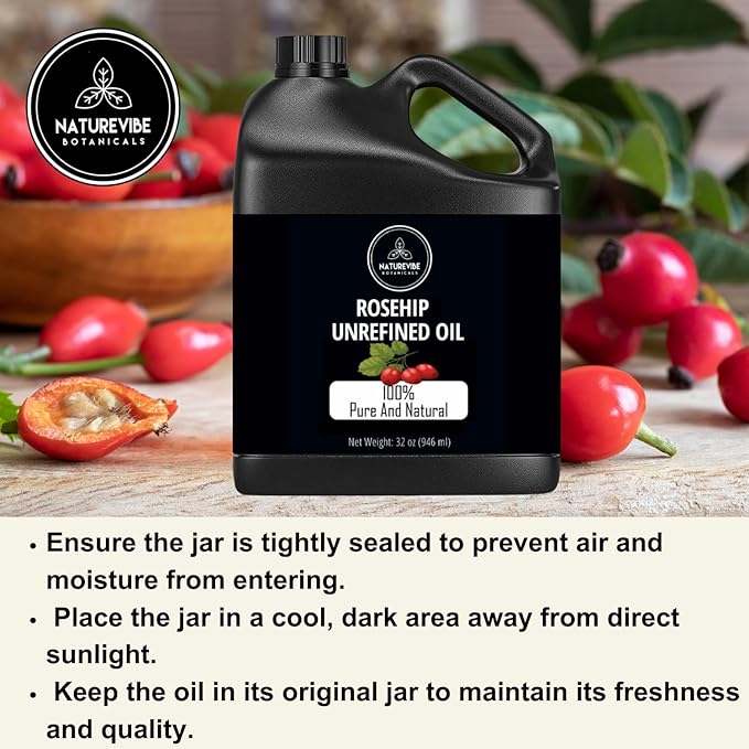 Naturevibe Botanicals Rosehip Oil 32 Ounces 100% Pure