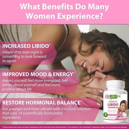 Libido Booster for Women, Maca Root Fenugreek Tongkat Ali Horny Goat Weed Female Energy Enhancer, Hormone Harmony Balance Mood Support Menopause Panax Ginseng DHEA Boron Supplement Pills, 30 Capsules
