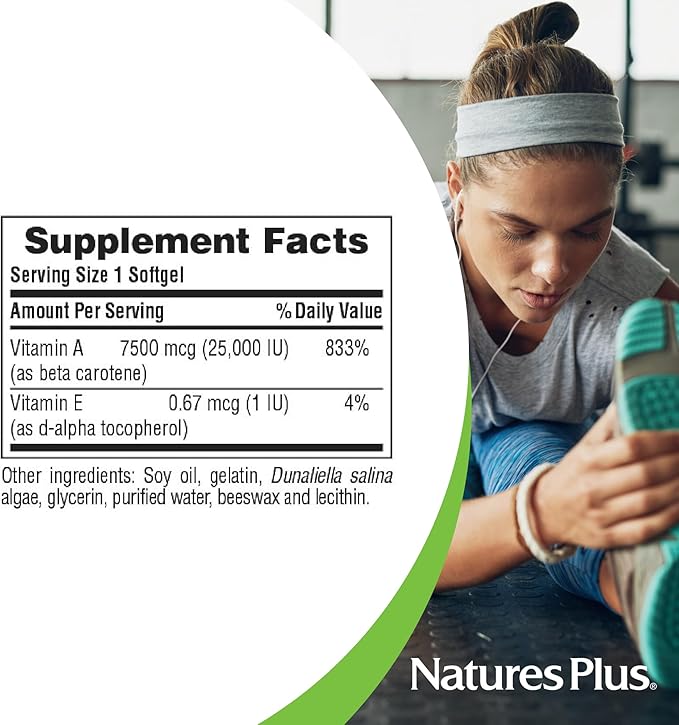 Natures Plus Natural Beta Carotene 25,000 iu 90 Softgels 90 Servings