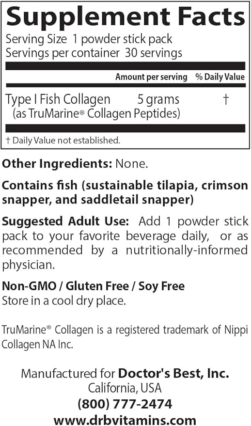 Doctor's Best Fish Collagen w/Naticol Fish 30 Powder