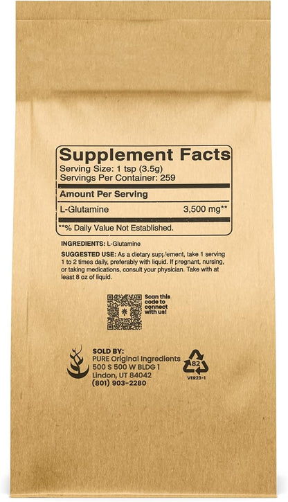 Pure Original Ingredients L-Glutamine (2lb) Alpha-Amino