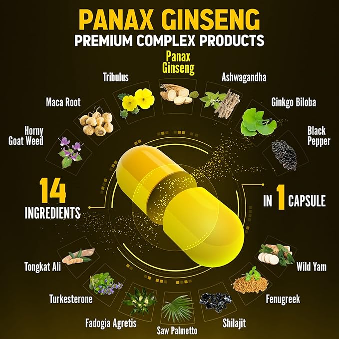 Premium Panax Ginseng 14 in 1, 13X Potency, 120 Capsules