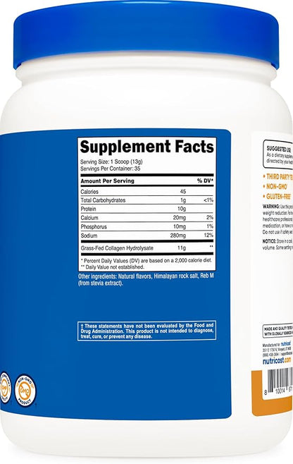 Nutricost Grass-Fed Collagen Powder 1LB (454