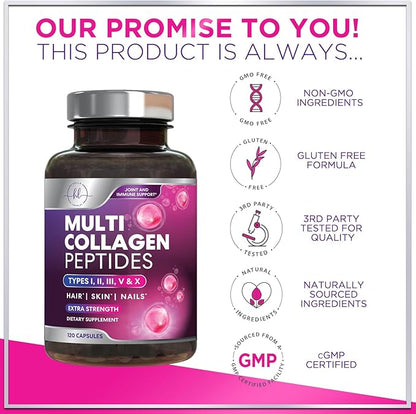 Collagen Peptides for Women & Men, 120 Capsules