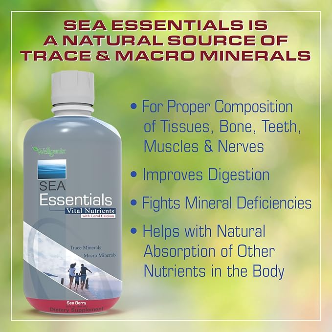 Wellgenix Sea Essentials Coral Calcium Liquid 32 Oz