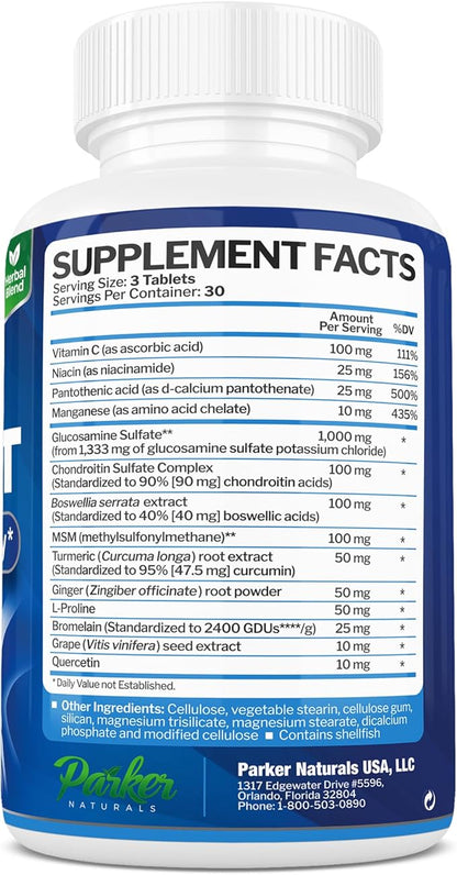 Joint Support Supplement with Glucosamine, Chondroitin, 90 Capsules