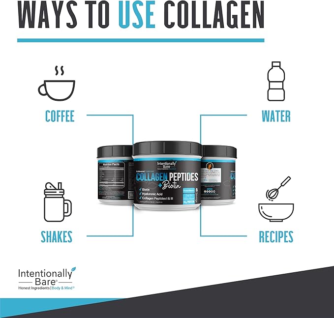 Intentionally Bare Collagen Powder Unflavored 10g Protein 40 Servings