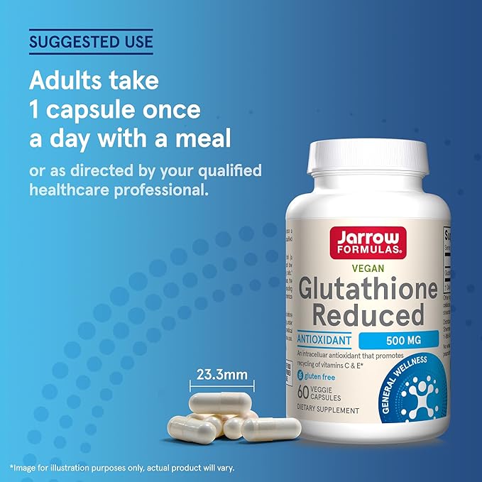 Jarrow Formulas Glutathione Reduced 500mg- 60 12
