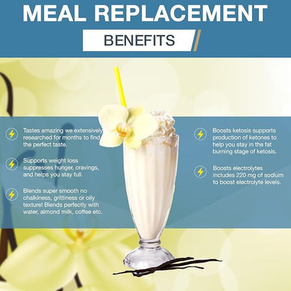 Meal Replacement Powder Gluten Free Contains 100% natural 742g-Vanilla