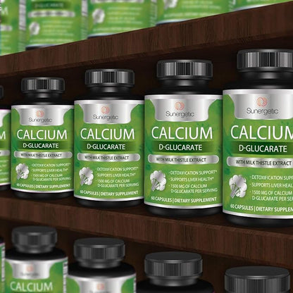 Sunergetic Premium Calcium D-Glucarate Supplement 500mg of 60 Capsules