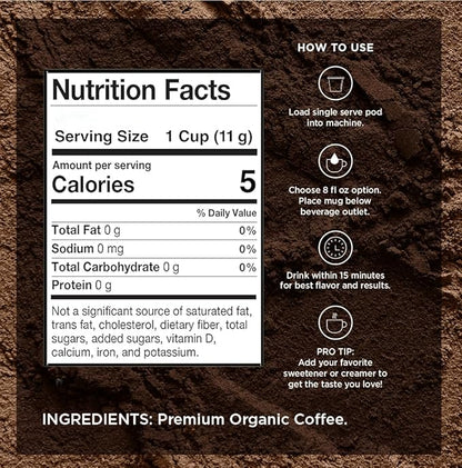VitaCup Perfect Low Acid Coffee Pods, USDA Organic & Fair Trade, Mycotoxin Free, Dark Roast Guatemala Single Origin, Clean & Pure Recyclable Single Serve Pod compatible w/Keurig K-Cup Brewers,24 CT